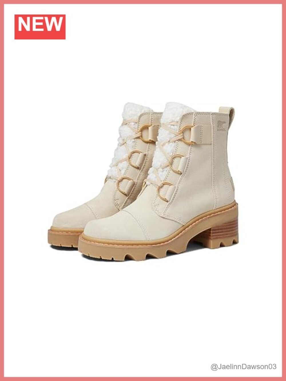 Waterproof Mid-Calf Snow Boots Faux Shearling Lace-Up Winter